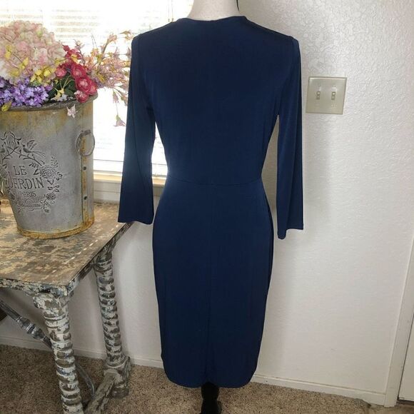 NEW Charter Club Blue Faux Wrap Dress Size S NWT Career - Picture 7 of 16